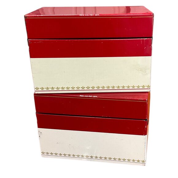 Vintage Campbells Soup Metal Recipe Holders Two Storage Boxes Empty - Picture 7 of 7